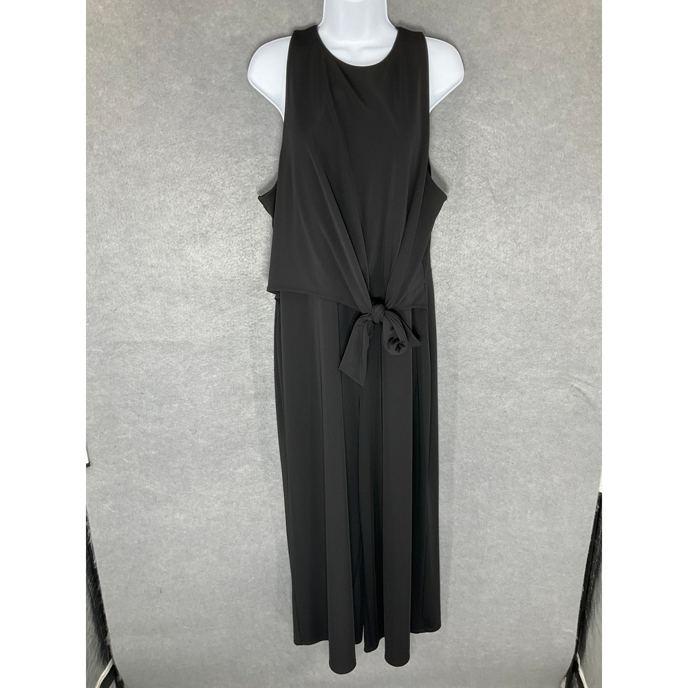 Express Jumpsuit Tie Front Sleeveless Wide Leg Black Size XL